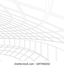 Construcción de arquitectura Ilustración vectorial 3d