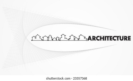 architecture - construction company. Project card Template - Vector illustration