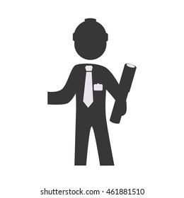 architecture and construction concept represented by architect pictogram icon. Isolated and flat illustration