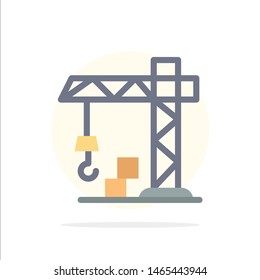 Architecture, Construction, Crane Abstract Circle Background Flat color Icon. Vector Icon Template background
