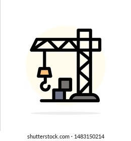 Architecture, Construction, Crane Abstract Circle Background Flat color Icon
