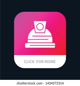 Architecture, Construction, Helmet Mobile App Button. Android and IOS Glyph Version