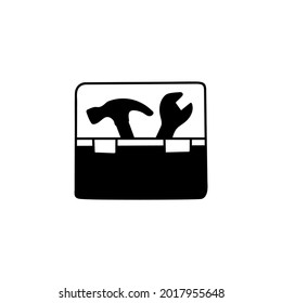Architecture construction icon in solid black flat shape glyph icon, isolated on white background 