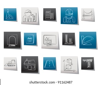 architecture and construction icons - vector icon set