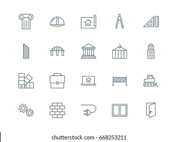 Architecture and construction set of vector icons