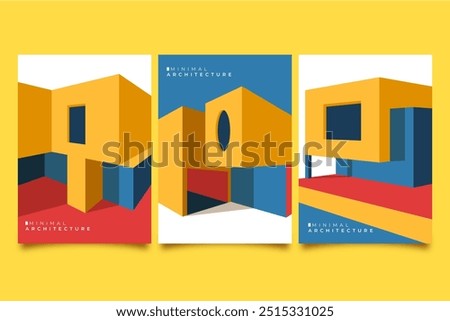 Architecture covers minimal template pack vector design in eps 10