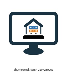 Arquitectura, departamento, icono de división. Gráficos vectoriales simples modificables.