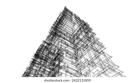 diseño arquitectónico 3d dibujo vectorial