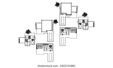 architecture design 3d vector drawing