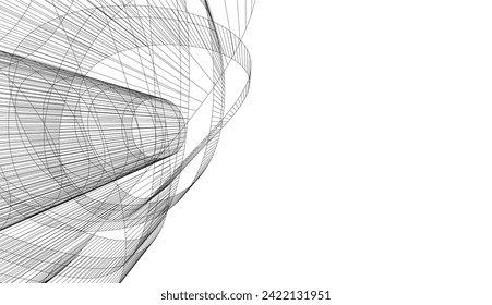 architecture design 3d vector drawing