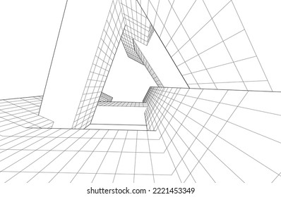 Architecture design background vector 3d illustration 