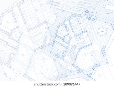 Architecture Design: Blueprint - Vector Illustration