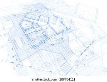 Architecture design: blueprint - vector illustration