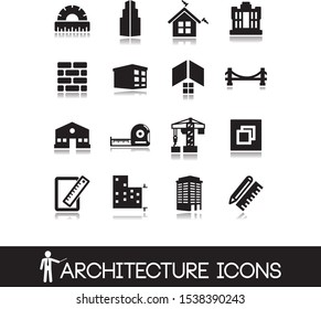 Architecture design icons set concept.