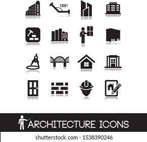 Architecture design icons set concept.