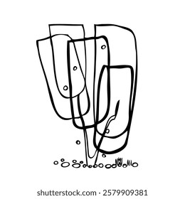 Architecture design layout of building in wireframe mode and gradient color background. Extended lines and linear forms of simple shape in various color. Straight line of transparent structure