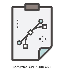 Architecture Design Plan Flat Icon Isolated On White Background
