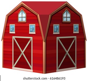 Architecture design for red barn illustration