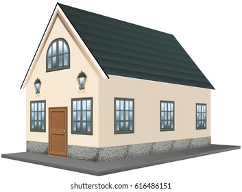 Architecture design for single house illustration