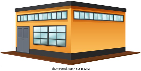 Diseño de arquitectura para ilustración de edificio cuadrado