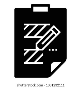 Architecture Design Structure Plan Flat Icon Isolated On White Background