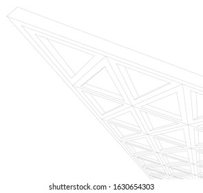 architecture design, triangle geometry 3d 