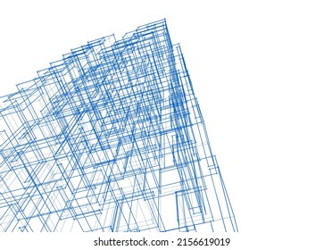 architecture design vector 3d drawing