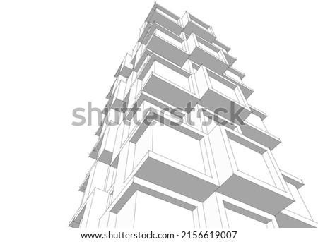 architecture design vector 3d drawing
