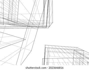 ilustración de diseño de arquitectura vectorial 3d