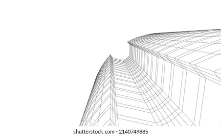 Architecture design vector 3d illustration