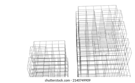 Architecture design vector 3d illustration