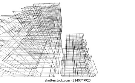 Ilustración del vector de diseño de arquitectura 3d
