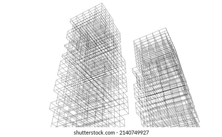 Architecture design vector 3d illustration