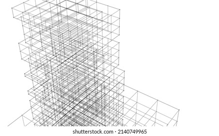 Architecture design vector 3d illustration