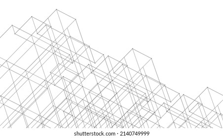 Ilustración del vector de diseño de arquitectura 3d