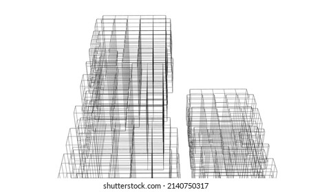 Ilustración del vector de diseño de arquitectura 3d