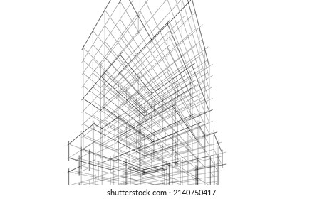 Ilustración del vector de diseño de arquitectura 3d