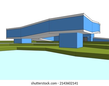 architecture design vector 3d illustration