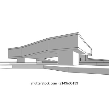 architecture design vector 3d illustration