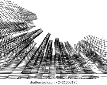 architecture design vector 3d illustration