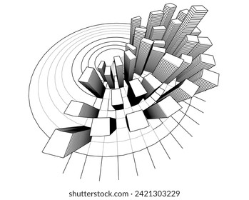 architecture design vector 3d illustration