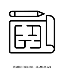 Architecture Design Vector outline icon. Eps10 file 