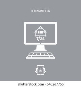 Architecture and designing full time web services - Vector flat icon