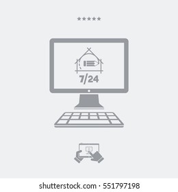 Architecture and designing full time web services - Vector flat icon