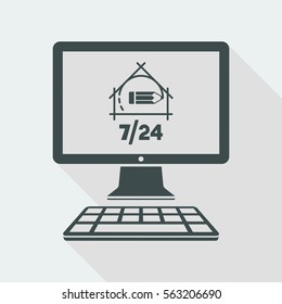 Architecture and designing full time web services - Vector flat icon