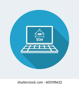 Architecture and designing full time web services - Vector flat icon
