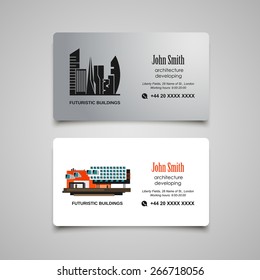 Architecture developing or rent business card template