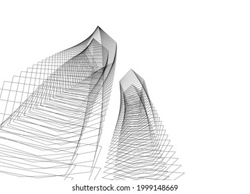 Architektur, digitaler Hintergrund, 3D-Design
