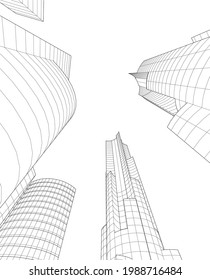 ilustración 3d de fondo digital de arquitectura