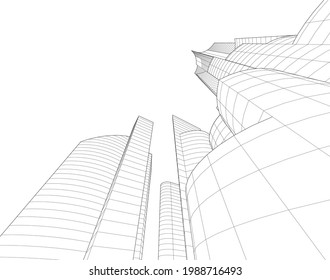ilustración 3d de fondo digital de arquitectura